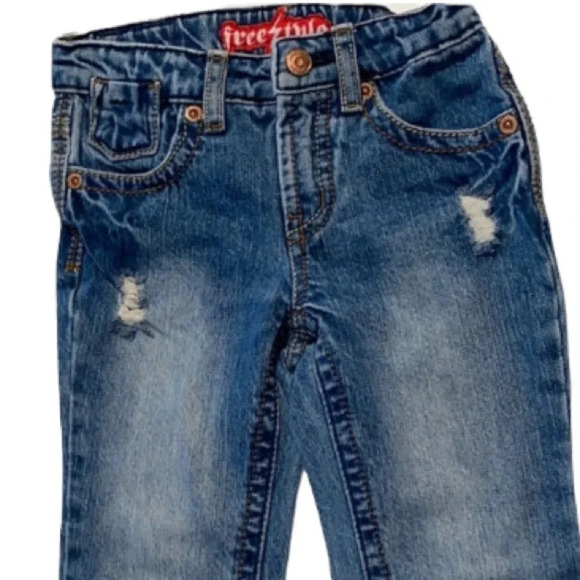 FREE STYLE EUC GIRLS DESIGNER JEANS DENIM PANTS BOTTOMS SUMMER CASUAL SIZE 4T 4 - Picture 2 of 8